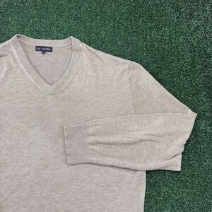 Paul Smith Men's Pullover V-Neck Knitted Sweater Size XL Taupe Beige